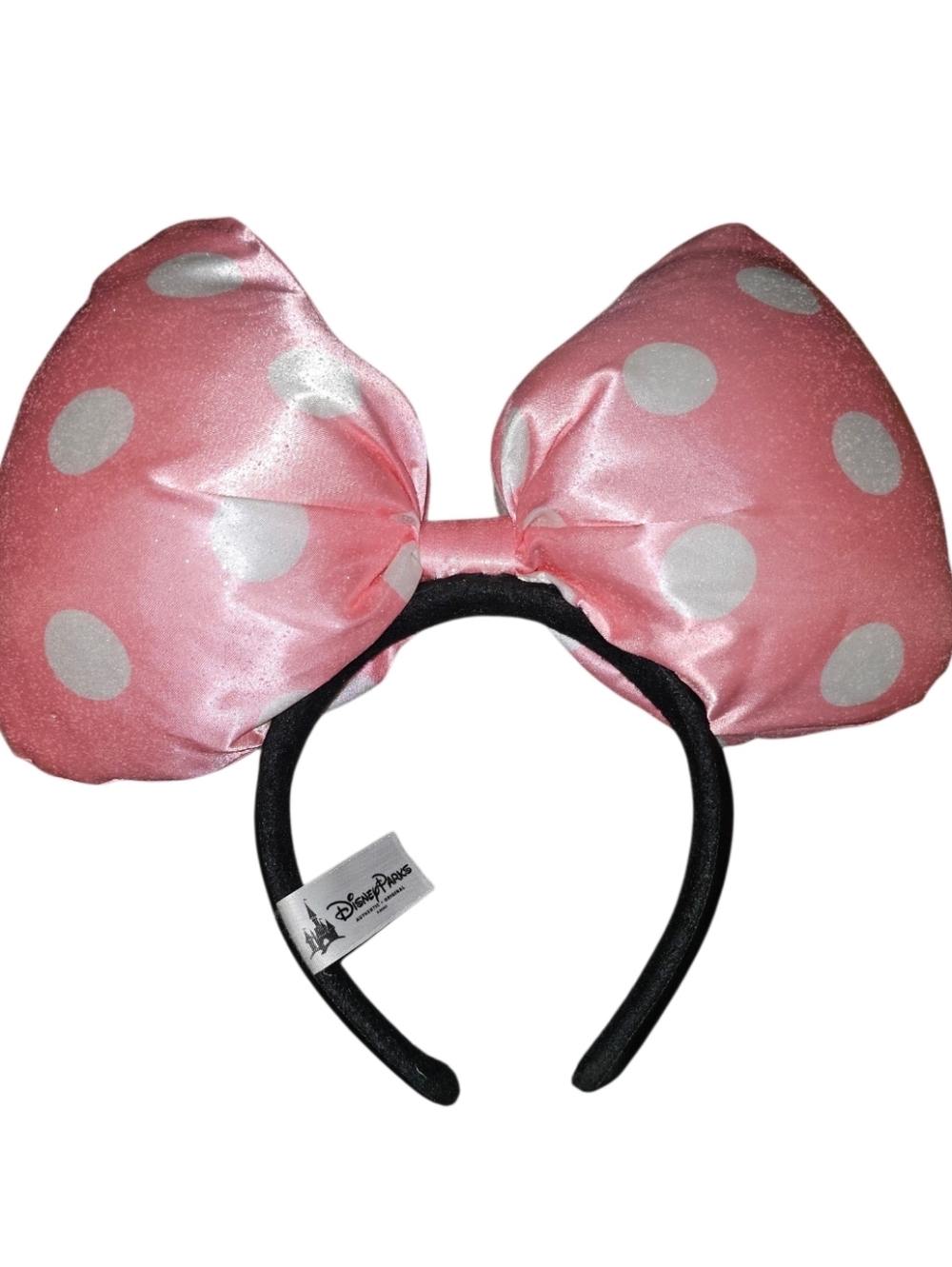 Disney Parks Pink Polka Dot Minnie Mouse Bow Headband